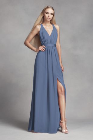 Steel Blue Bridesmaid Dresses 5